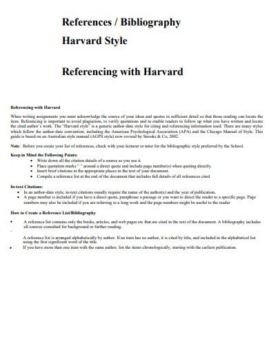 Harvard Reference Style - 29+ Examples, Format, How to write, PDF