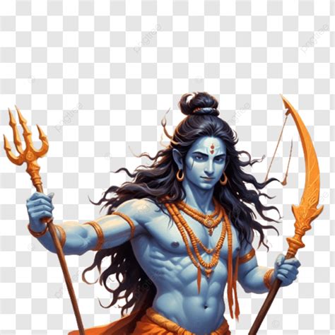 Lord Shiva Holding A Spear And Sword, Depiction Of Lord Shiva Wielding A Spear And Sword, Lord ...