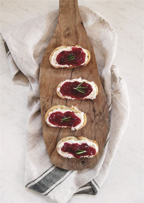 Cranberry Whipped Feta Crostini