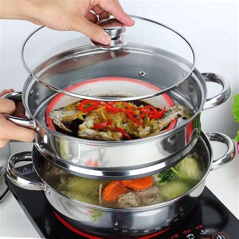 Jual Panci Steamer Susun 2 Tingkat Kukus Tim 28cm Shopee Indonesia