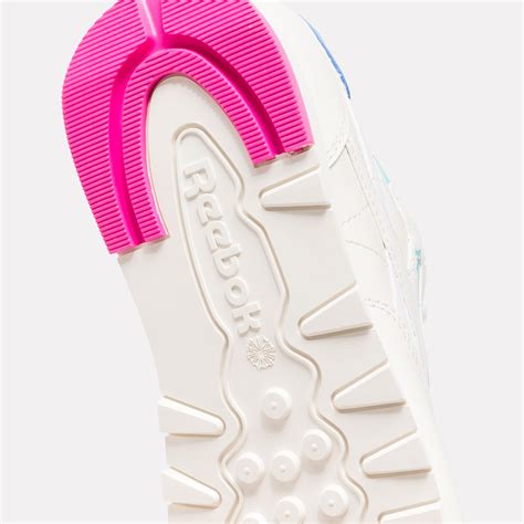 Classic Leather Sneakers In Chalk Bold Cyan Laser Pink Reebok Official Uk