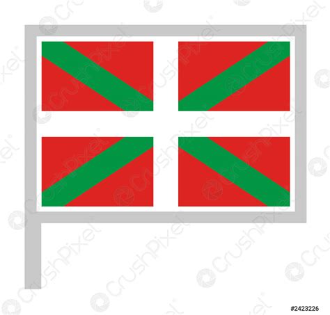 Flag on flagpole, rectangular shape icon on white background, vector ...