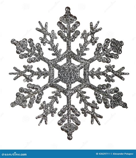Decorazione D'argento Di Forma Del Fiocco Di Neve Isolted Su Bianco