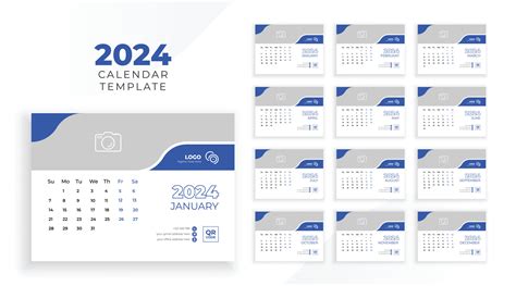 Calendar 2024 Planner Corporate Template Design Set Template For