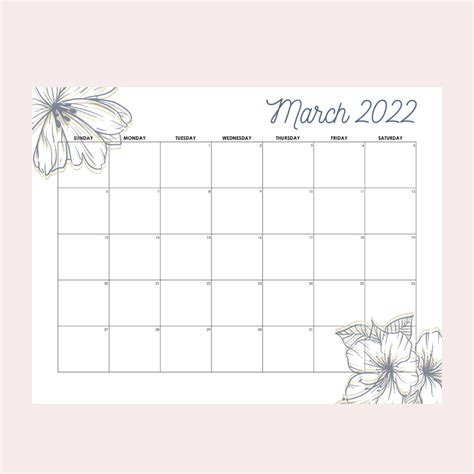 FREE PRINTABLE MARCH 2022 CALENDAR - The Girl Creative