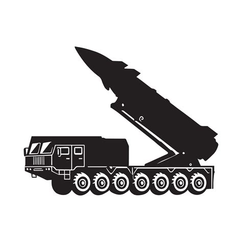 Military Clipart Design - missile launcher illustration in black and ...