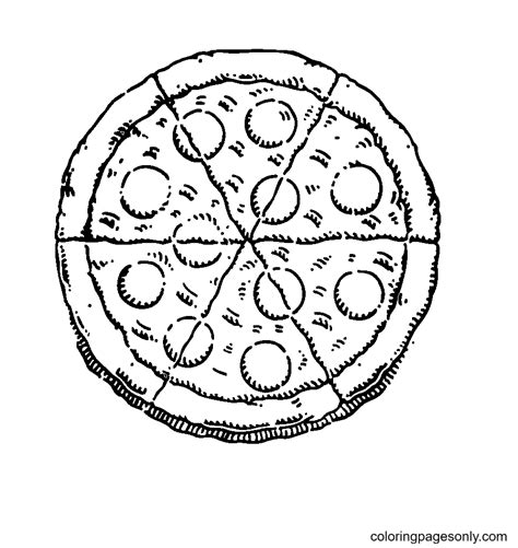 Coloriages De Pizza Au Pepperoni Coloriages De Pizza Des Coloriages