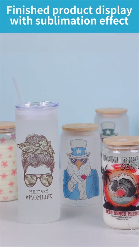 Diy Design Oz Frosted Glass Beer Can Sublimation Blanks Cup Glass