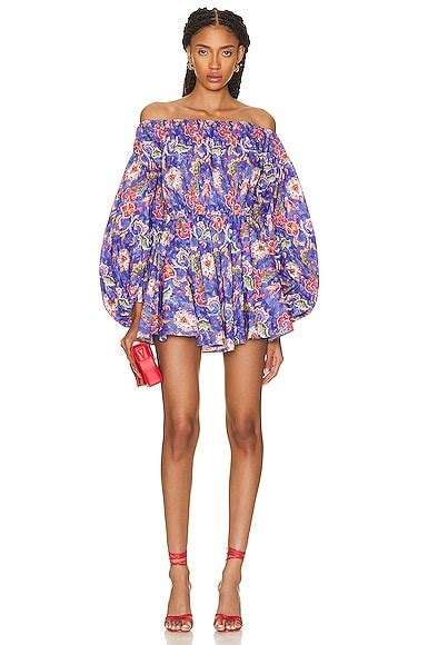 Caroline Constas Charli Dress In Blue Enchanted Paisley ModeSens