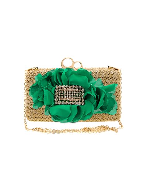 Clutch Flores Verde Clutches De Fiesta Flormoda