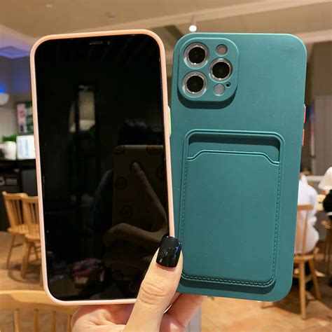 Coque De T L Phone De Luxe En Silicone Liquide Tui Souple Avec Porte