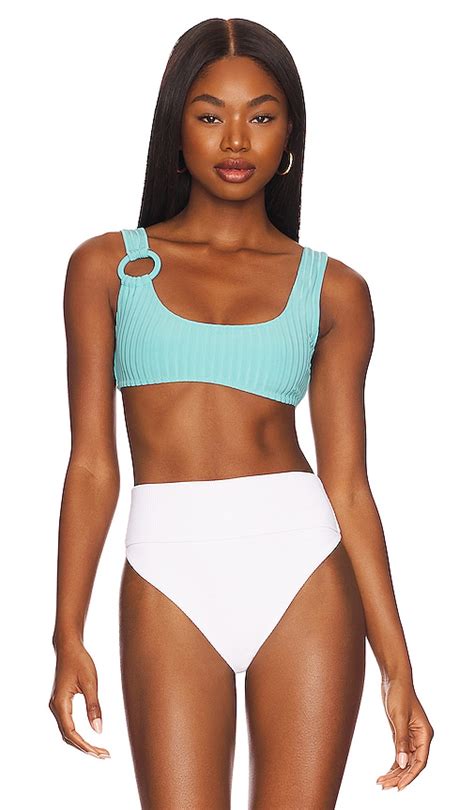 Solid Striped The Ellie Ring Bikini Top In Greek Blue ModeSens