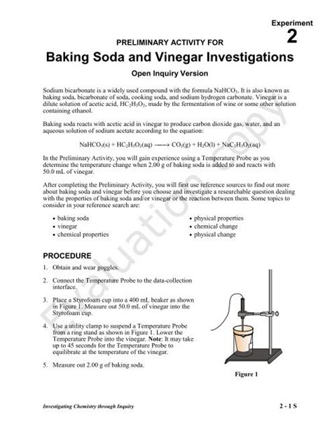 Chemical Formula For Baking Soda And Vinegar