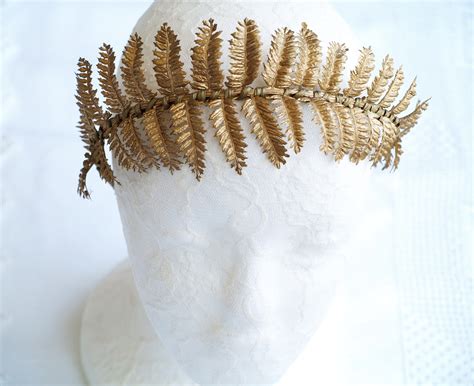 Leaf Headband Fern Headpiece Floral Crown Gold Leaf Crown Etsy