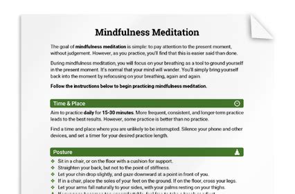 Mindfulness Exercises Worksheet Therapist Aid