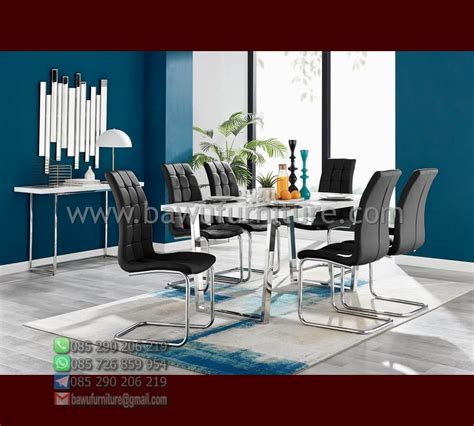 Meja Marmer Bundar Model Minimalis Kaki Stainless Bawu Furniture