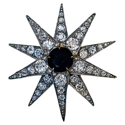 Antique Diamond Gold Star Brooch At 1stdibs