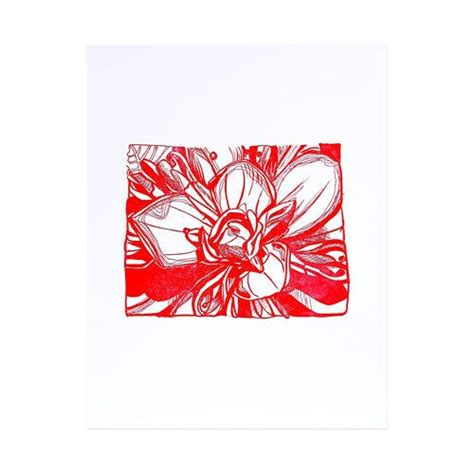 Wyoming Indian Paintbrush State Flower Letterpress Art Print