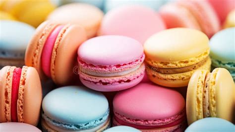 Colourful Macarons Backdrop View From Above Aesthetic Delicious