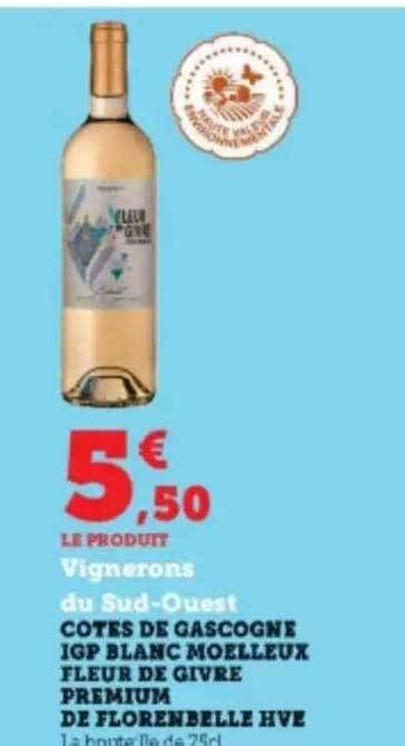 Promo Côtes de gascogne igp blanc moelleux fleur de givre premium de