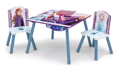 Mesa Con Almacenamiento Y Sillas Infantil Frozen Disney Delt Env O Gratis