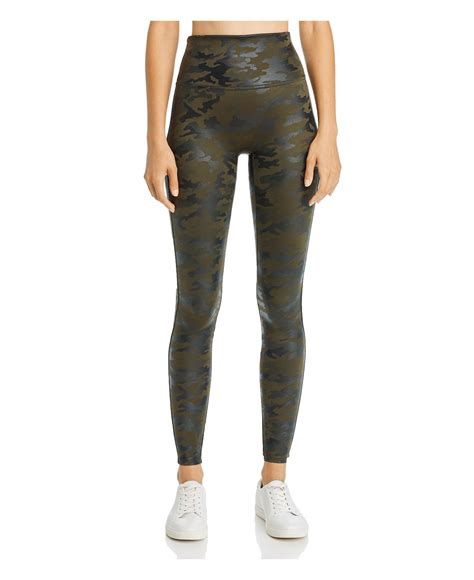 Spanx Camo Faux Leather Leggings In Green Lyst