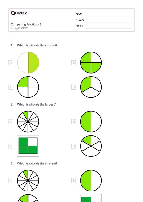 50+ Comparing Fractions worksheets for 2nd Grade on Quizizz | Free & Printable