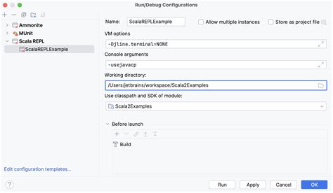 Run Debug Configuration Scala Repl Intellij Idea Documentation