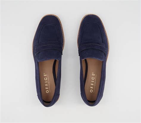 Office Freetown Soft Square Toe Loafers Navy Womens Loafers