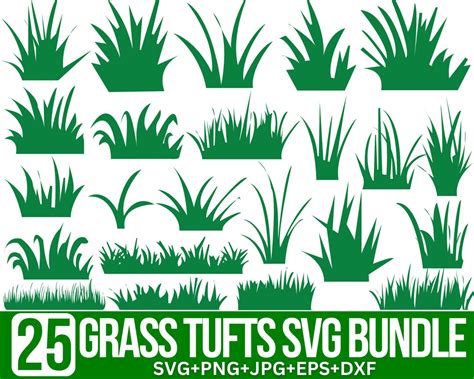 Grassy Tufts Svg Wild Grass Grass Borders Grass Overlays Grass Vector Grass Svg Grass