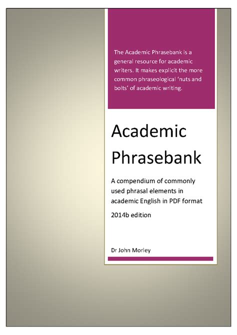 Academic Phrasebook - The Academic Phrasebank is a general resource for