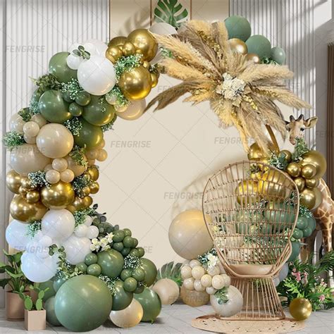 Pcs Classic Avocado Green Balloons Garland Arch Kit Birthday