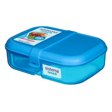 SISTEMA Ribbon Lunch 1 1 L Niebieski Lunch Box Trzykomorowy Z