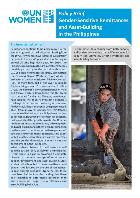 Policy Brief Gender Sensitive Remittances Asset Building Philippines