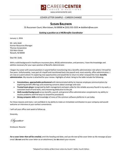 Cover Letter For Change In Career Database Letter Template Collection