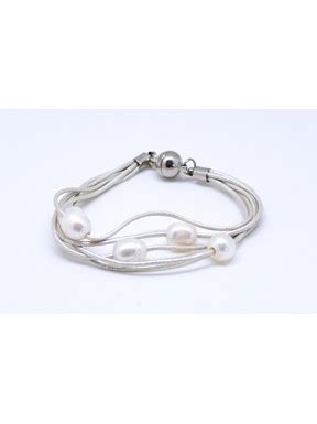 Pulsera Cordon Blanco Y Perlas Mic Mac Creaciones Sl