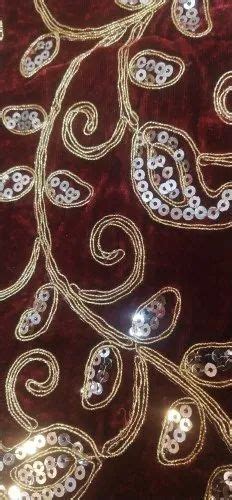 Embroidered Red Velvet Embroidery Fabric At Rs Meter In Patna Id