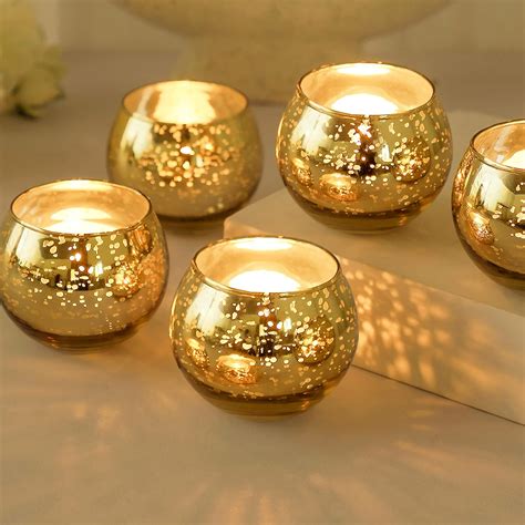 Ainfame 24pcs Gold Votive Candle Holders For Tealight