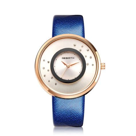 Rebirth Fashion Brand Watch Women Pu Strap Ladies Watches Top Brand