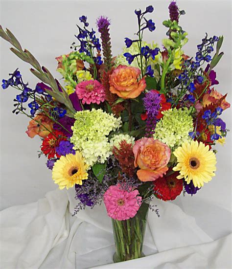 Bright Sympathy Vase Plumb Farms Flowers Florist In Prospect Ct