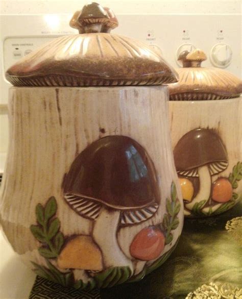 Vintage Mushroom Canister Set Arner S Arnel S Etsy Vintage