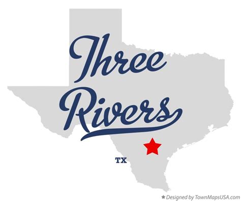 Map of Three Rivers, TX, Texas