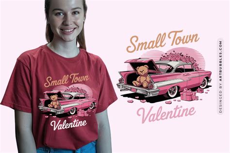 Vibrant Small Town Valentine Retro Sublimation Design Artbubbles