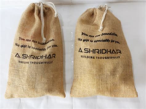 Plain Natural Drawstrings Jute Pouch Bag Size X Inch At Rs