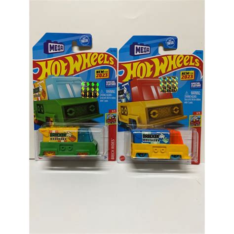 Hot Wheels Brickin Delivery Bricks Rides Green Yellow Facotry Sealed Shopee Malaysia