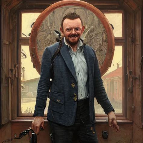 Portrait Painting Of Simon Pegg Smiling With A Stable Diffusion OpenArt