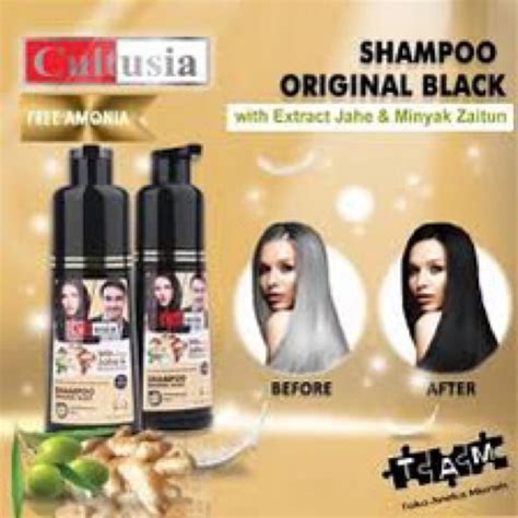 Jual Shampoo Semir Rambut Hitam Instant Cultusia Original Black Hair