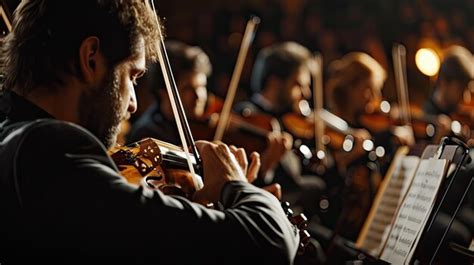 Premium Photo | Man Playing Violin in Front of Group of People