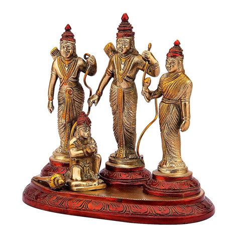 Buy PINK LOTUS Brass Metal Lord Ram Darbar Murti Rama Sita Laxman