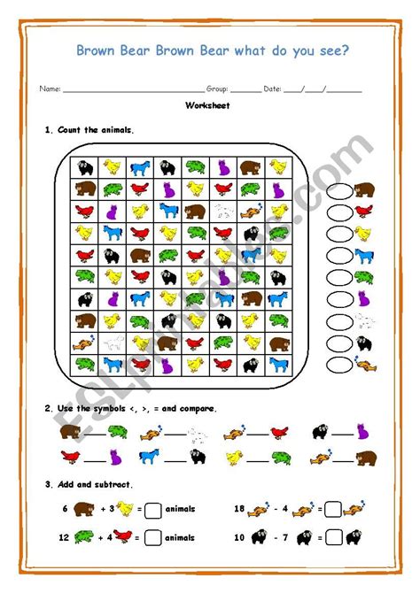 Brown Bear Brown Bear What Do You See Esl Worksheet By Susanatavares